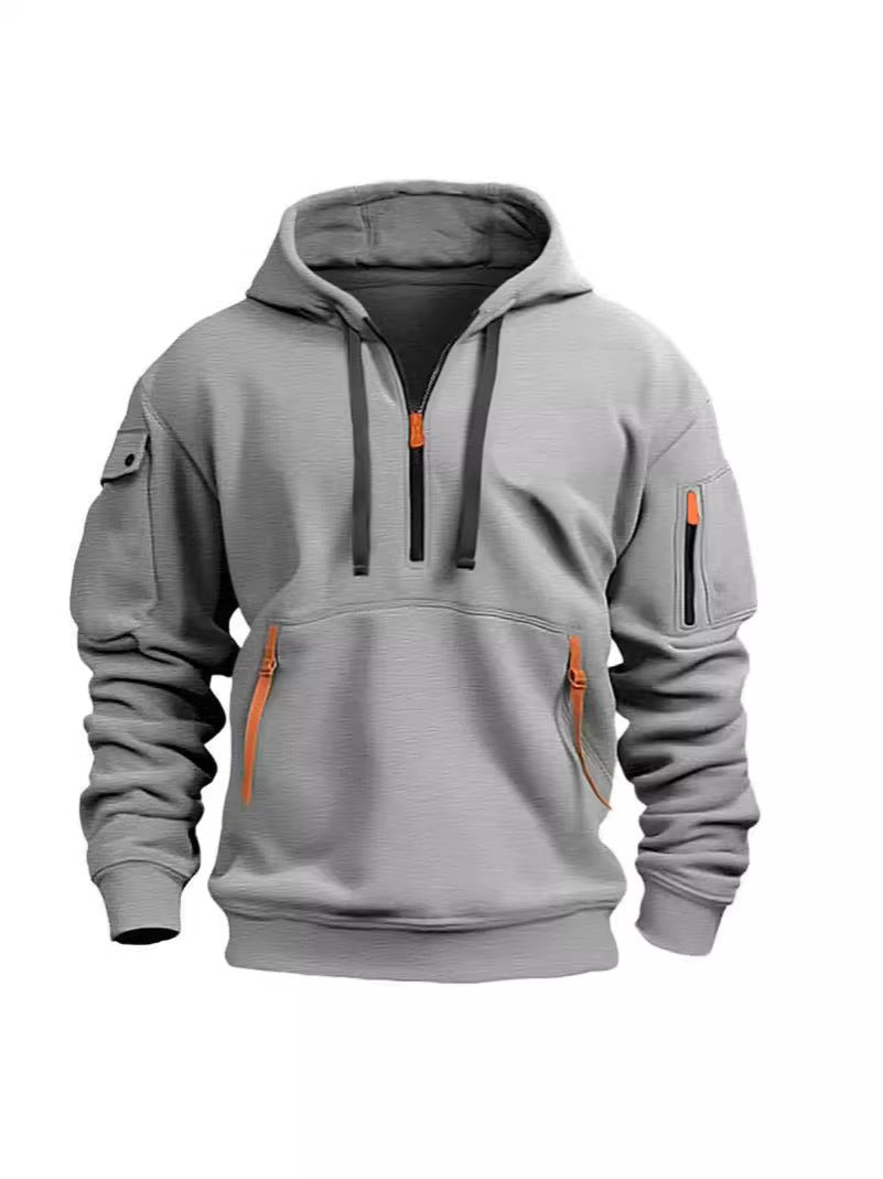 Men's hooded pocket pullover — alternate view
