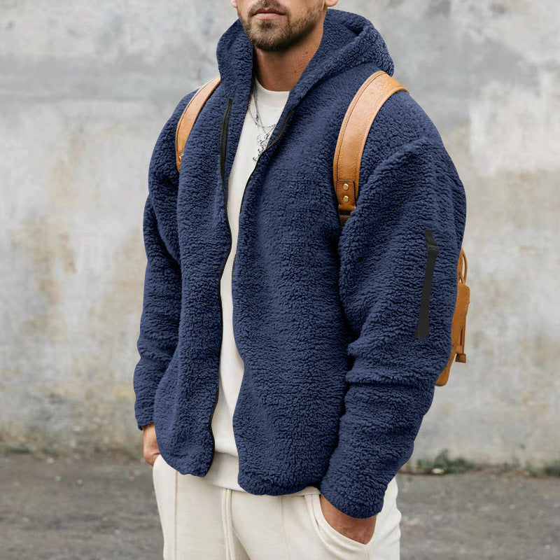Men's double-sided velvet hooded jacket — additional view
