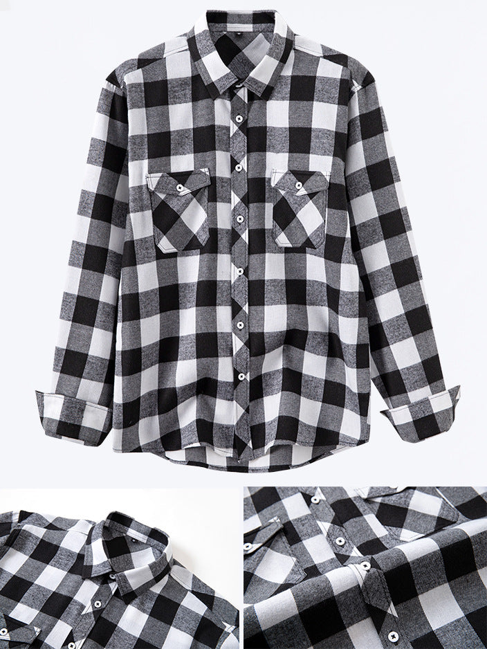 Men's checked long sleeve shirt — additional view