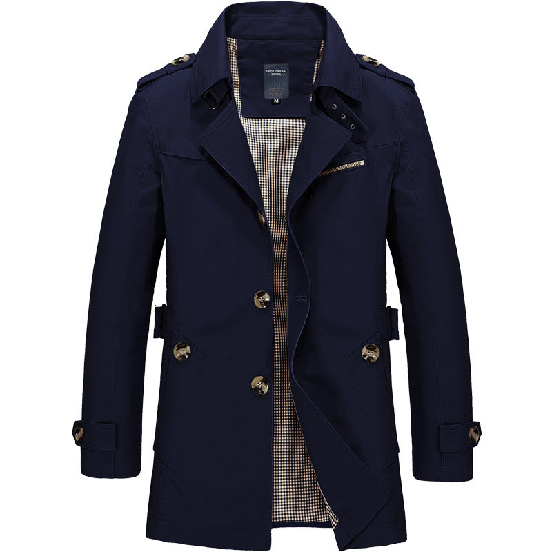 Men's mid-length cotton casual jacket — alternate view