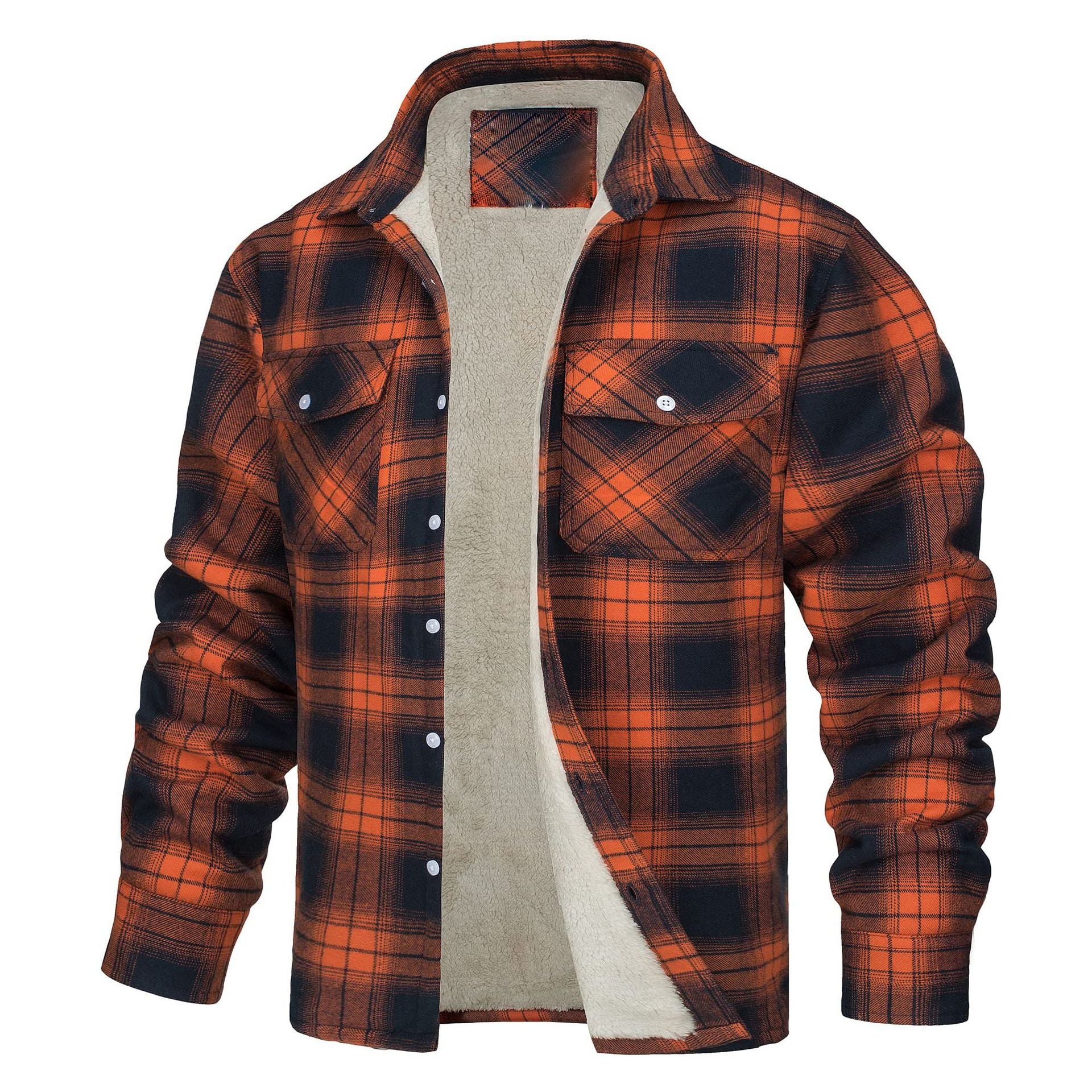 Men's single-breasted checked coat