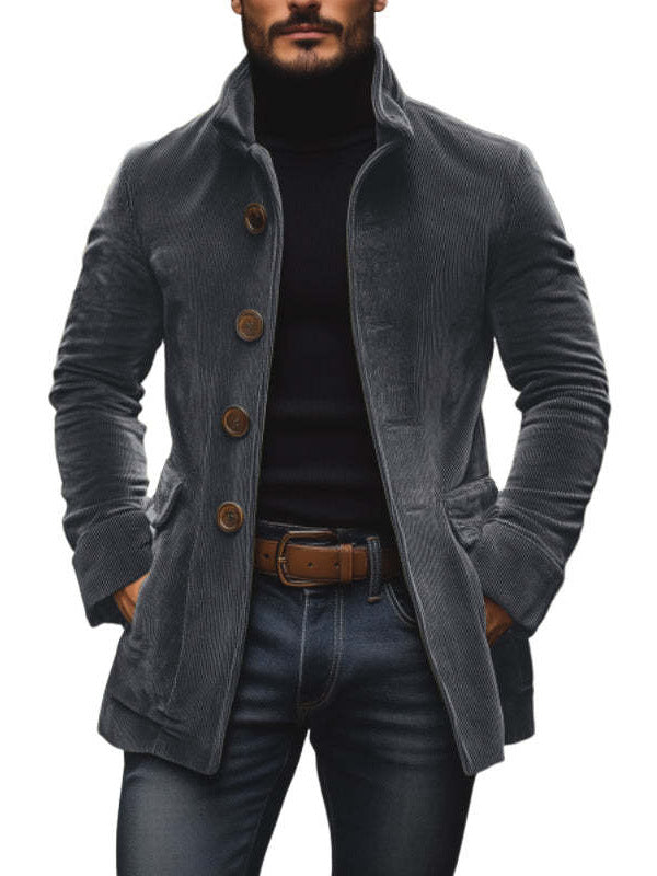 Men's button-front stand-collar jacket — alternate view