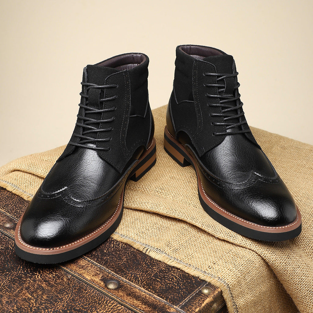 Men's leather suede brogue boots — additional view