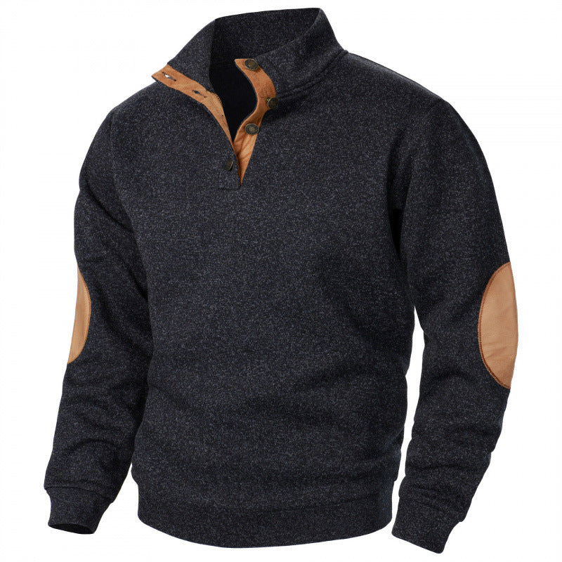 Men's knitted stand-collar zip jacket — additional view
