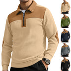 Men's embroidered lapel knit sweatshirt