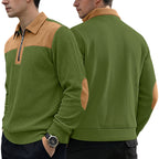 Men's embroidered lapel knit sweatshirt — additional view
