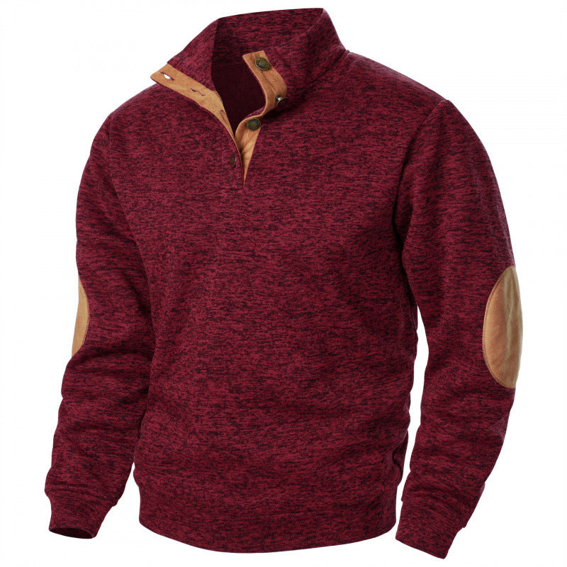 Men's knitted stand-collar zip jacket — alternate view