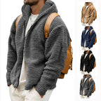 Men's double-sided velvet hooded jacket