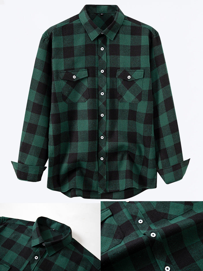 Men's checked long sleeve shirt — additional view