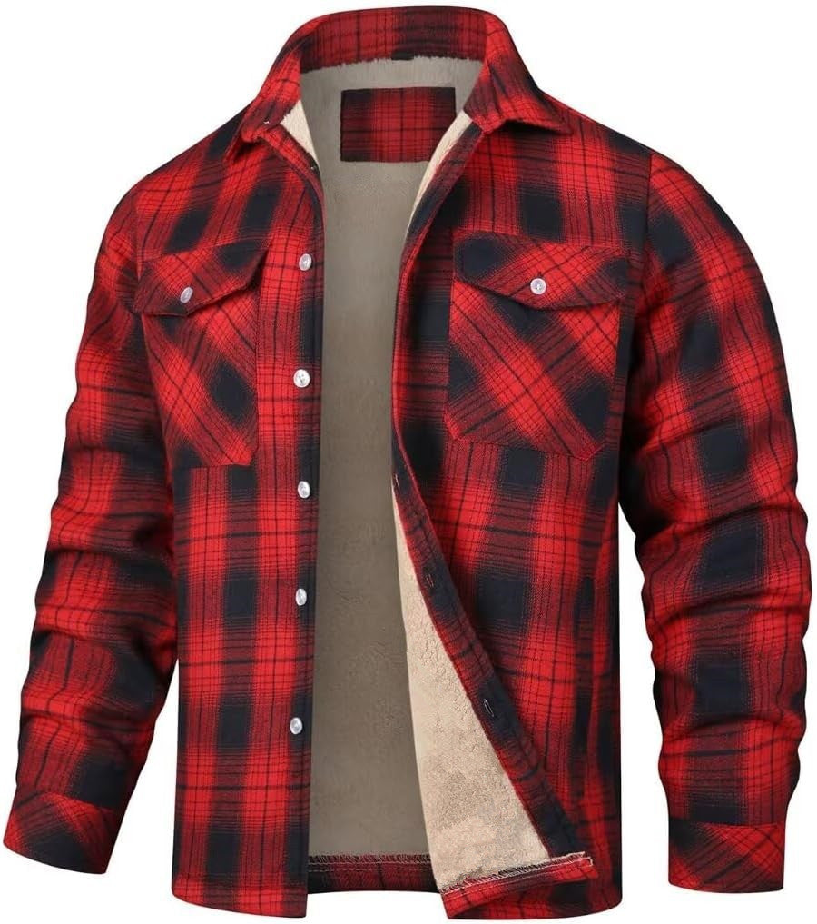 Men's single-breasted checked coat — additional view