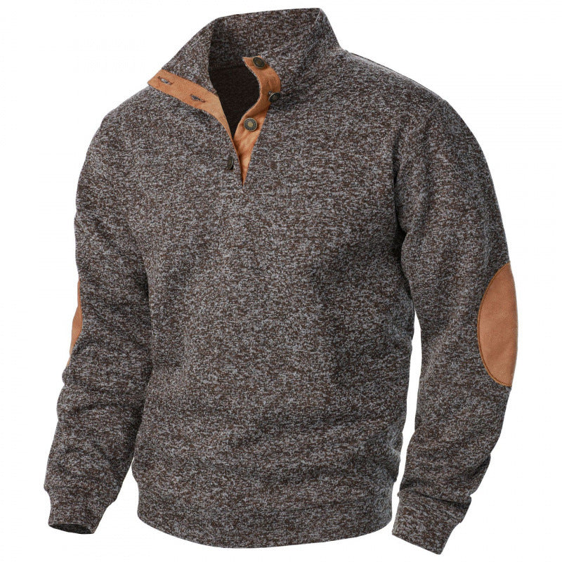 Men's knitted stand-collar zip jacket — additional view