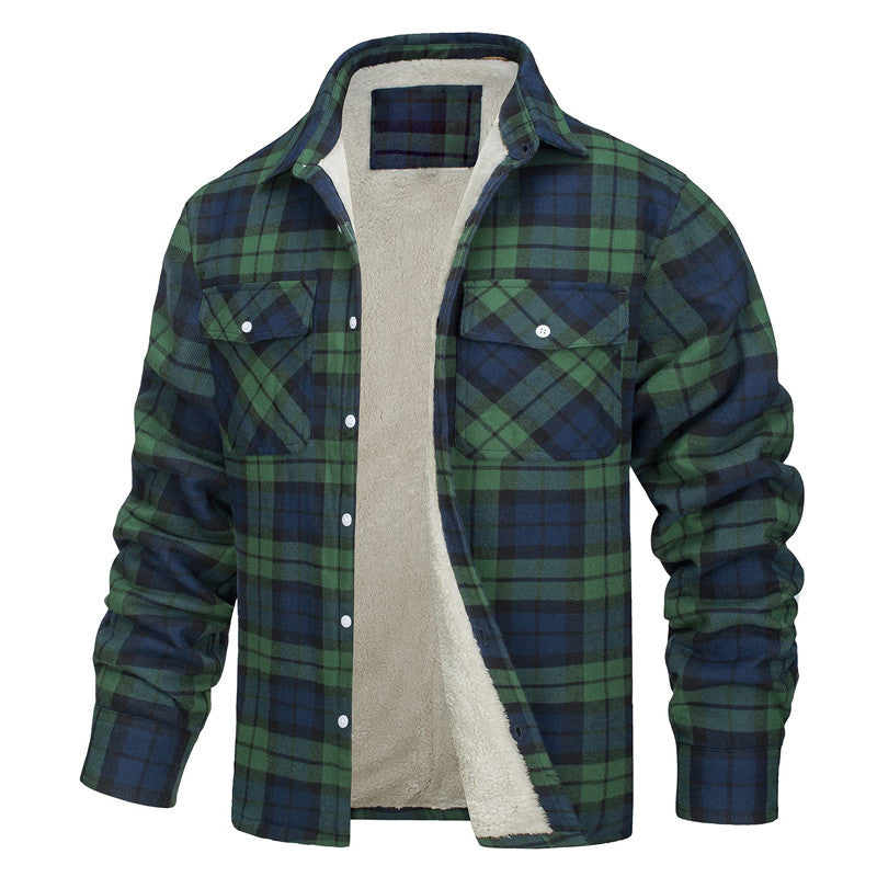 Men's single-breasted checked coat — additional view