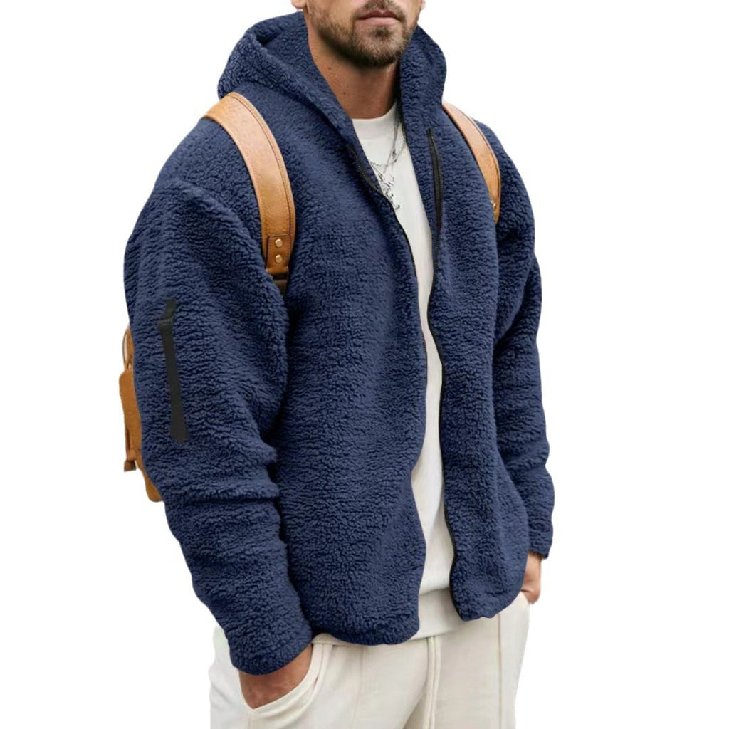 Men's double-sided velvet hooded jacket — additional view