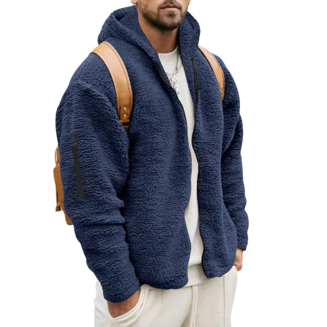 Men's double-sided velvet hooded jacket — additional view