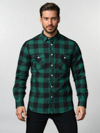 Men's checked long sleeve shirt — alternate view