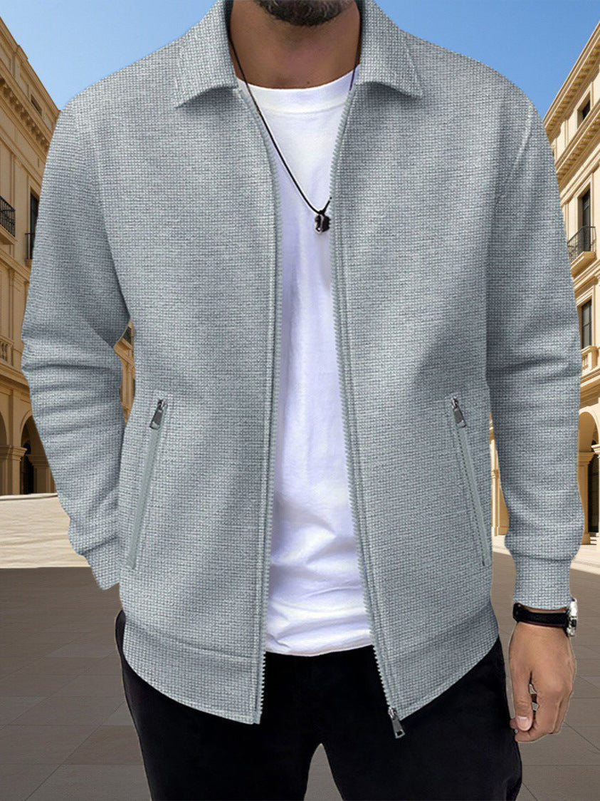 Men's slim-fit zip pocket cardigan