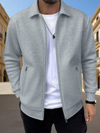 Men's slim-fit zip pocket cardigan