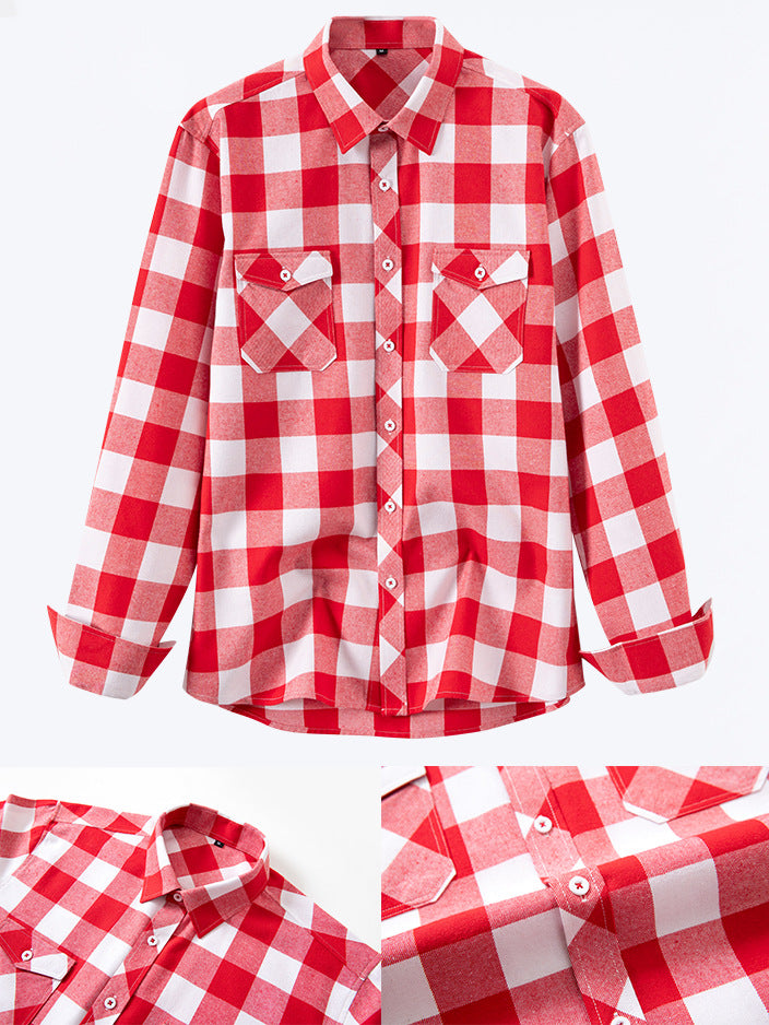 Men's checked long sleeve shirt — additional view