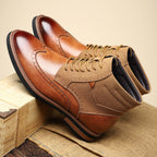 Men's leather suede brogue boots — additional view