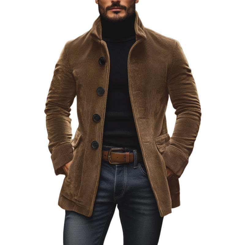 Men's button-front stand-collar jacket — additional view