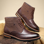Men's leather suede brogue boots — additional view