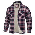 Men's single-breasted checked coat — detail view