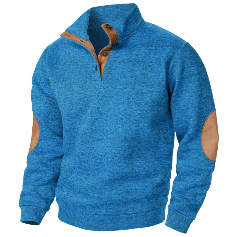 Men's elbow patch knit pullover — additional view