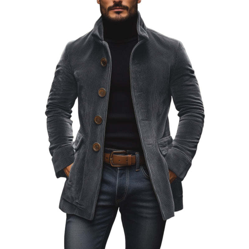 Men's button-front stand-collar jacket — additional view