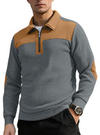 Men's embroidered lapel knit sweatshirt — additional view