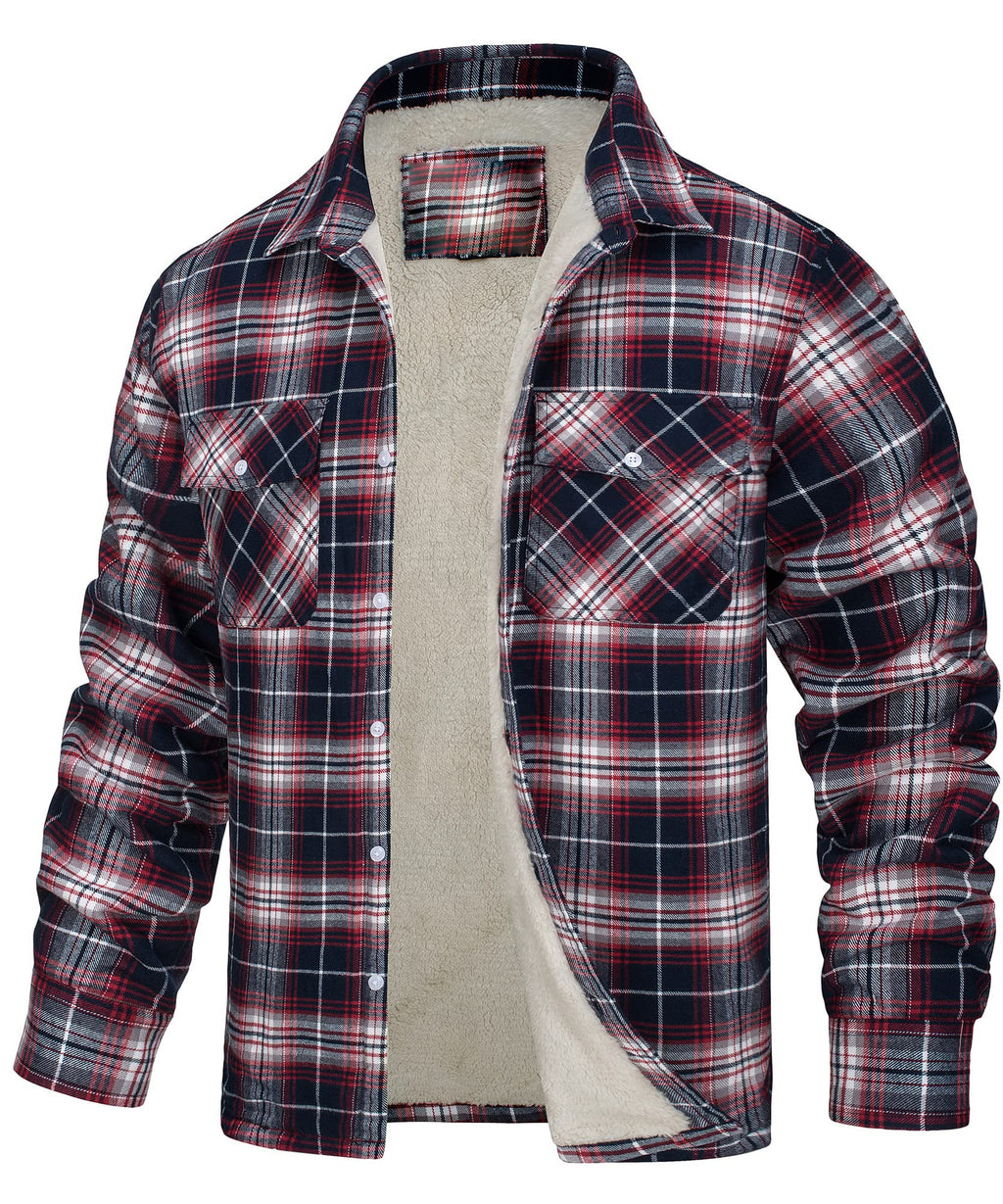 Men's single-breasted checked coat — additional view