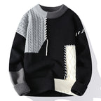 Men's loose-fit crew neck sweater — detail view