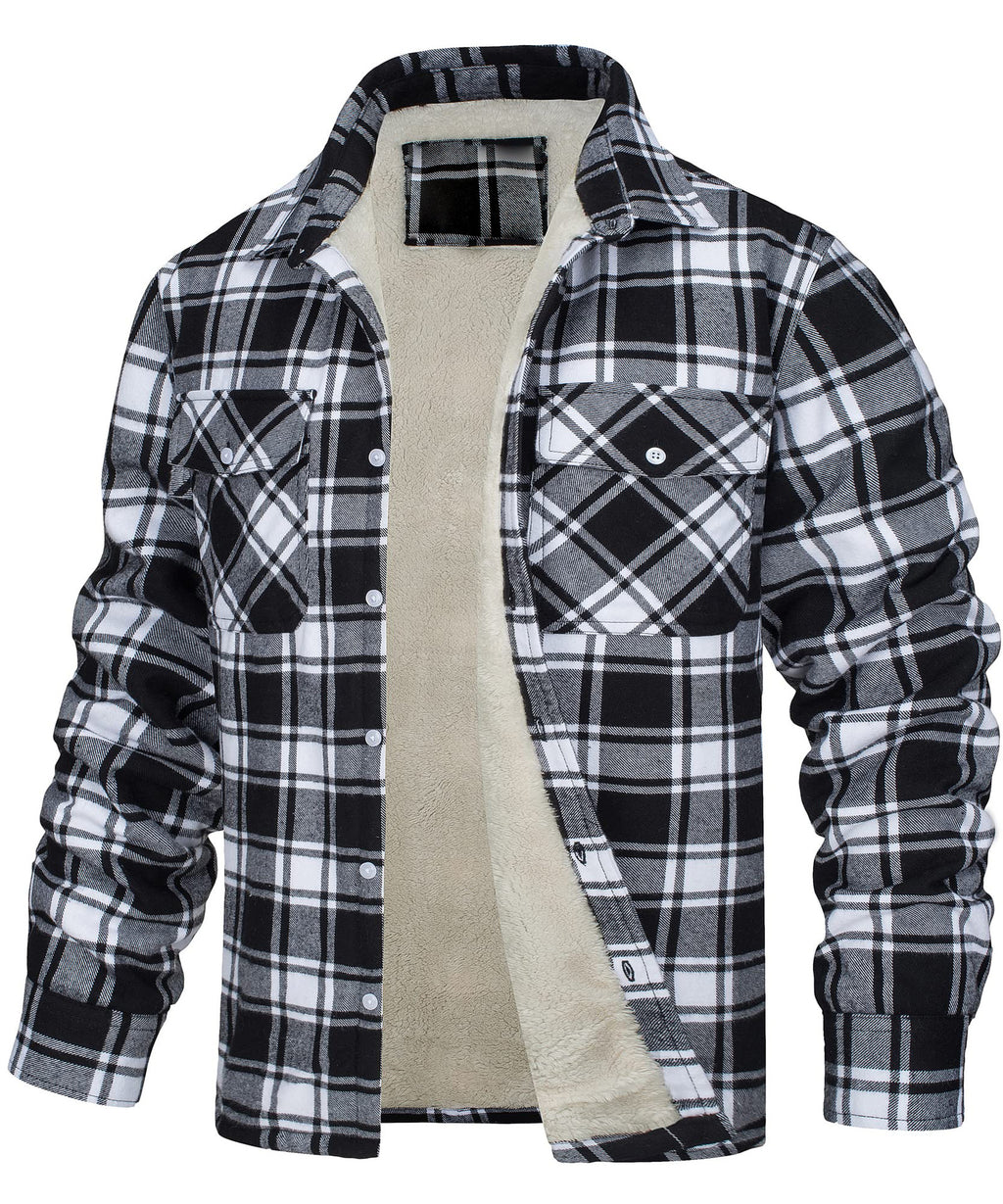 Men's single-breasted checked coat — additional view