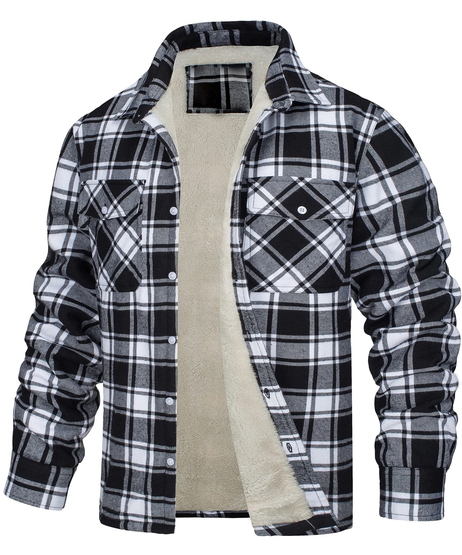 Men's single-breasted checked coat — additional view