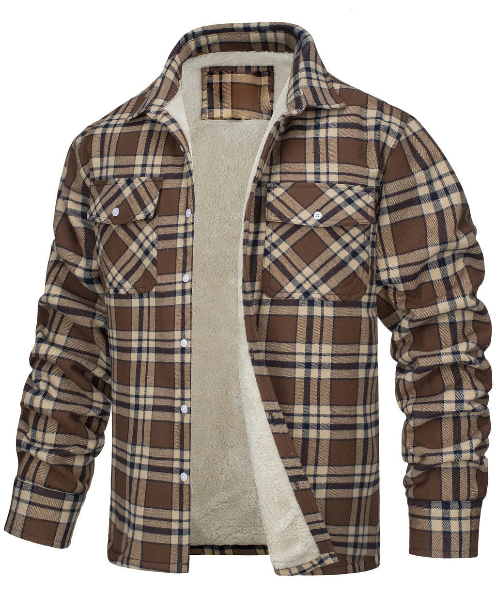Men's single-breasted checked coat — additional view