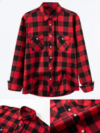 Men's checked long sleeve shirt — detail view