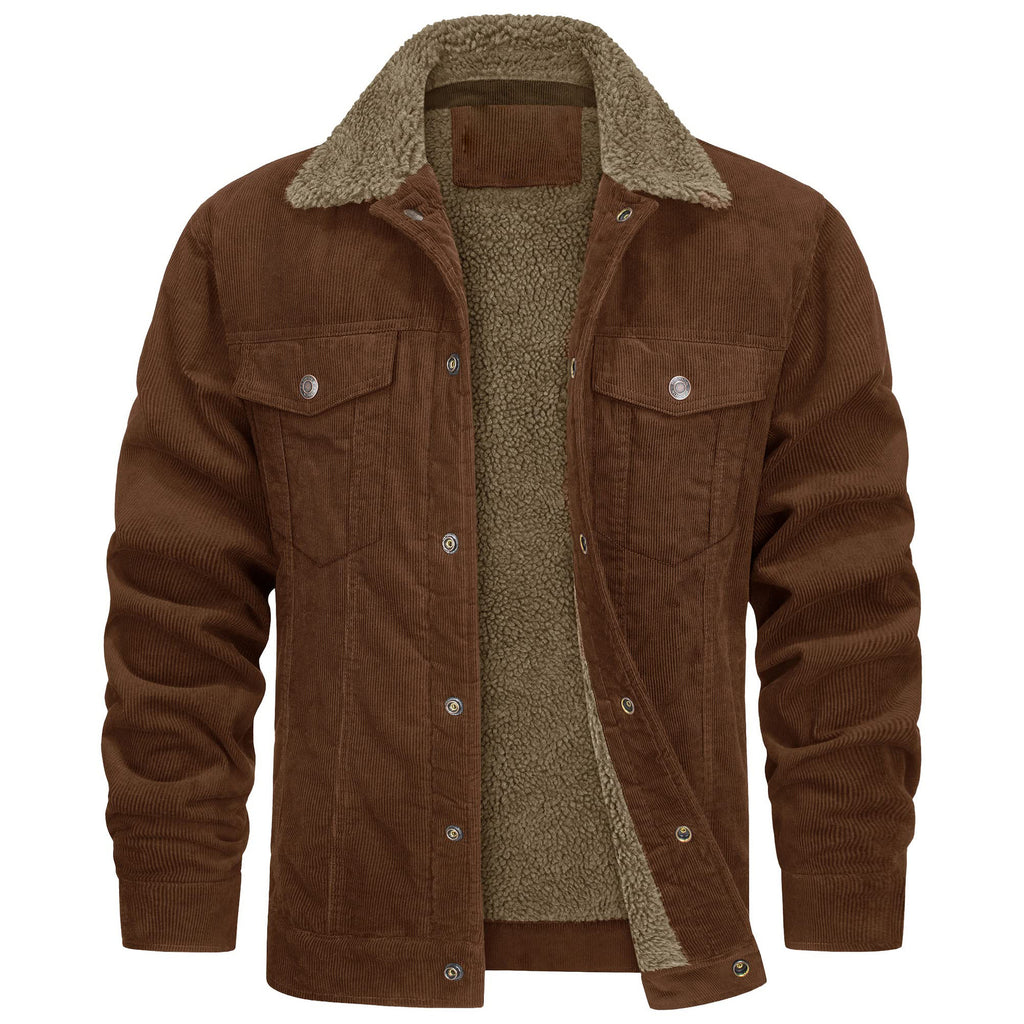 Men's corduroy fleece-lined jacket — detail view