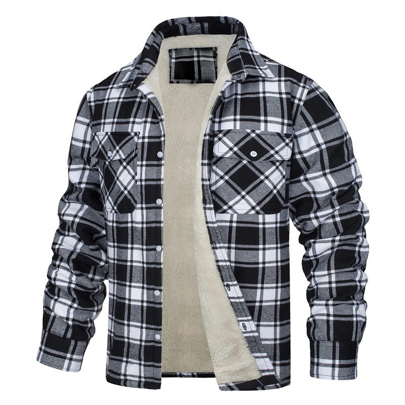 Men's single-breasted checked coat — alternate view