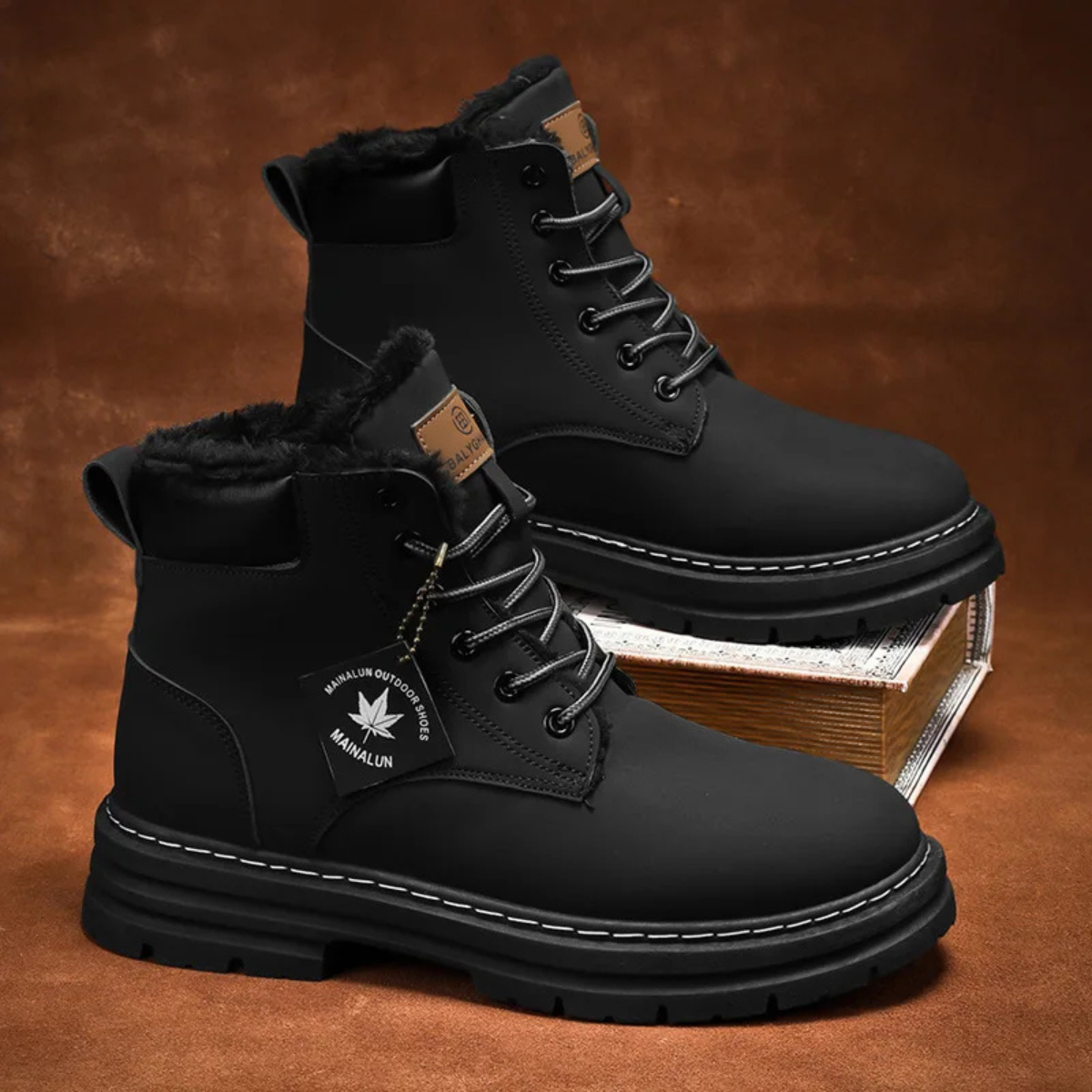 Men's fur-lined insulated snow boots — additional view