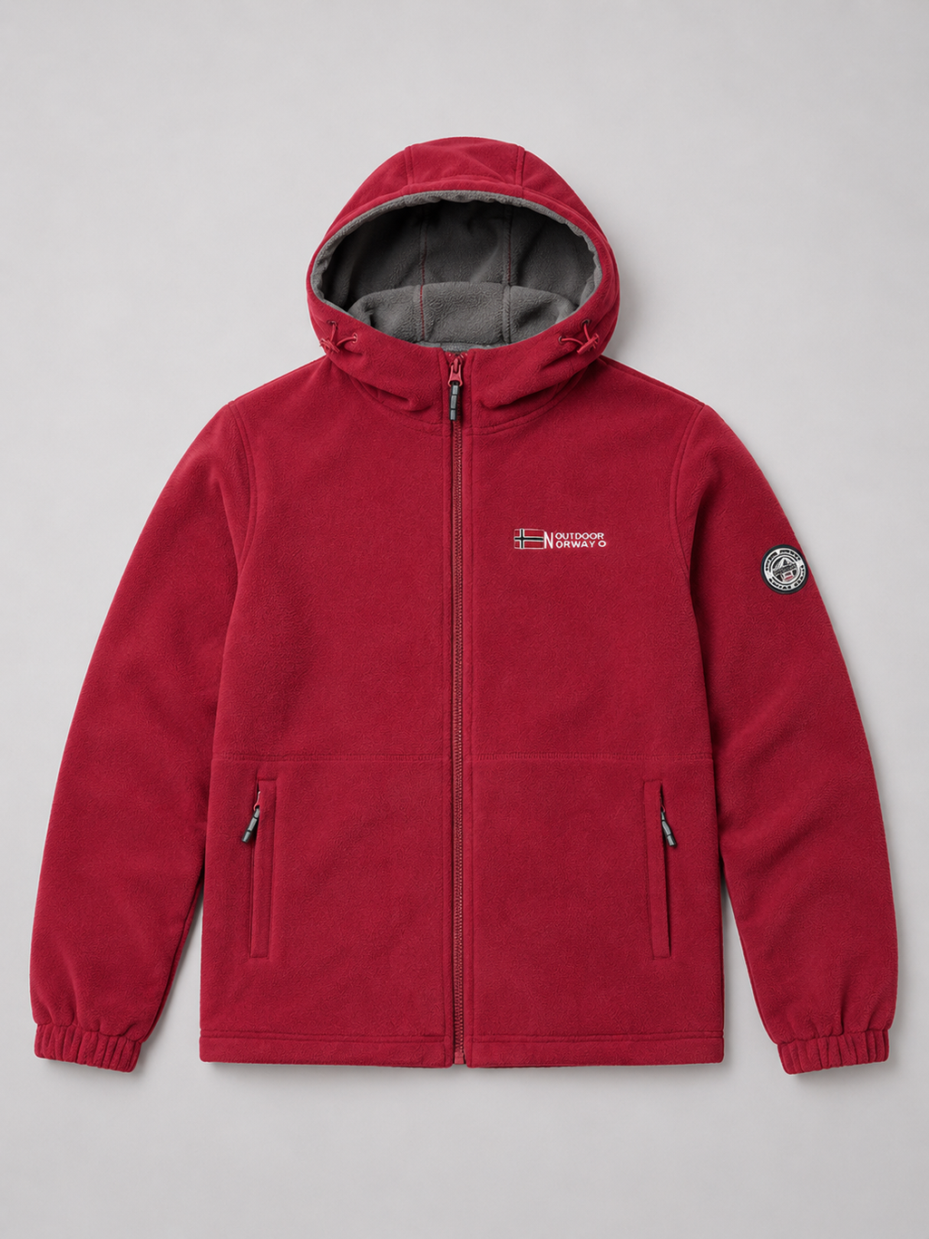 Men's windproof hooded fleece jacket — alternate view