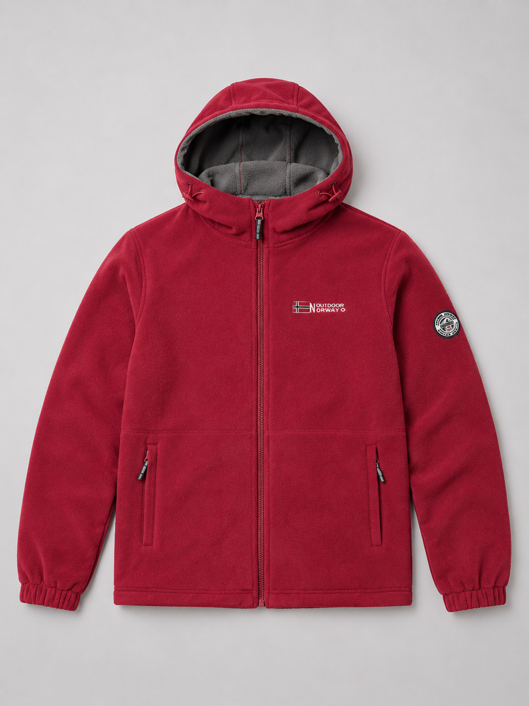 Men's windproof hooded fleece jacket — alternate view
