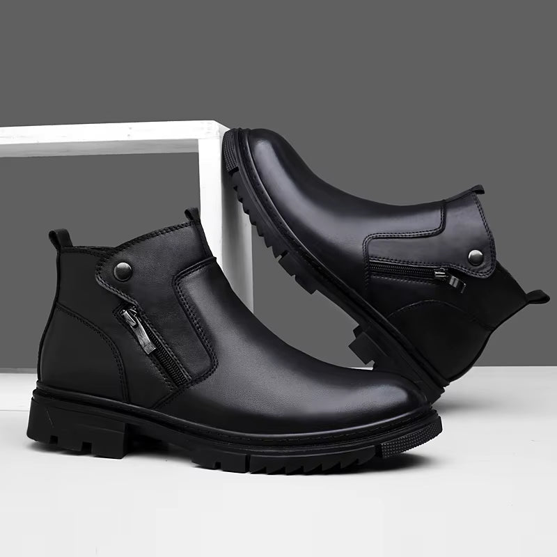 Men's side-zip leather boots — additional view