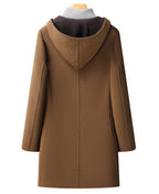Men's wool blend hooded overcoat — additional view