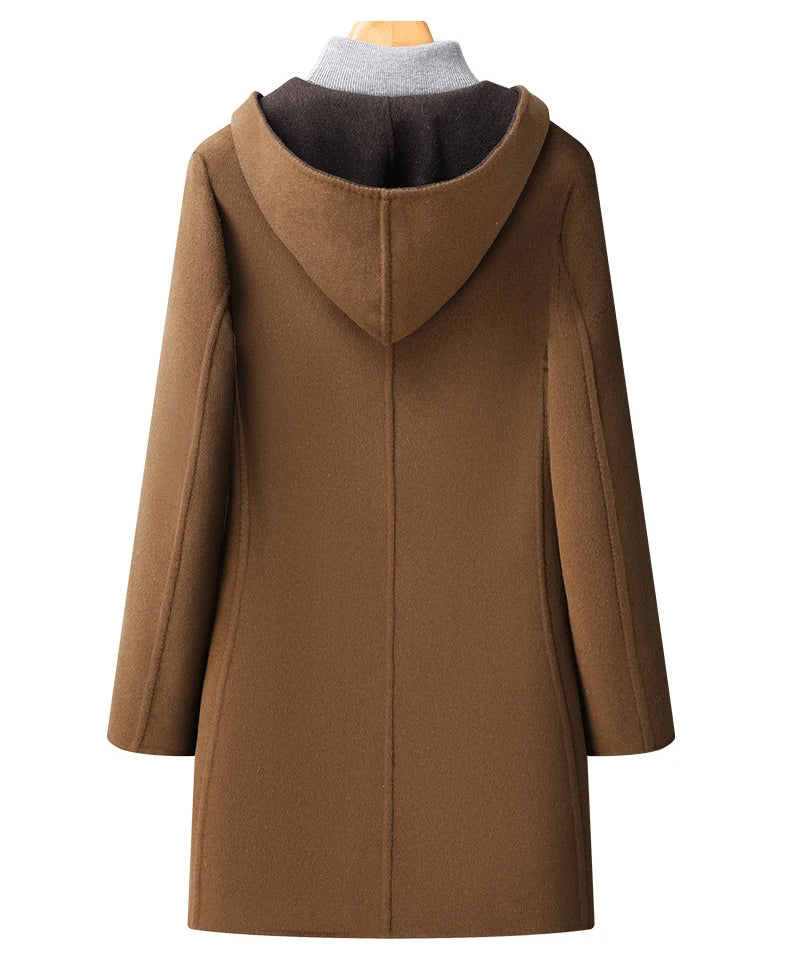 Men's wool blend hooded overcoat — additional view
