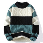 Men's color block cable knit sweater — additional view