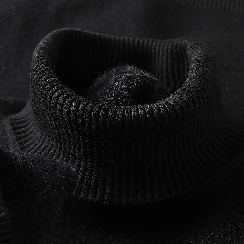 Men's wool turtleneck knit sweater — additional view