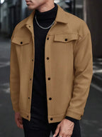 Men's wool button-up shirt jacket — alternate view