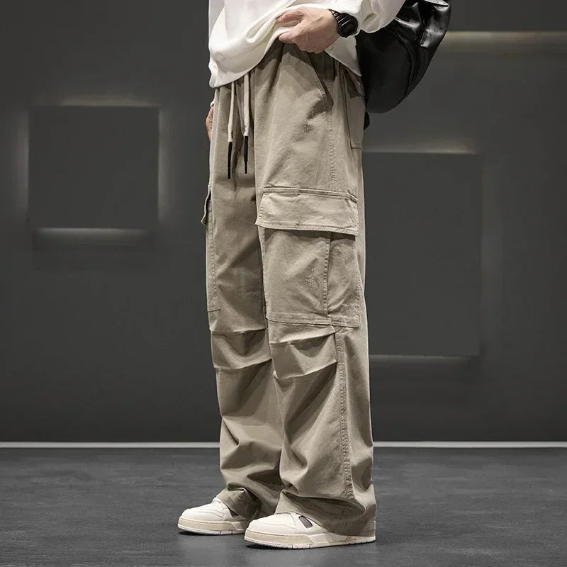 Men's wide-leg relaxed-fit cargo pants — additional view