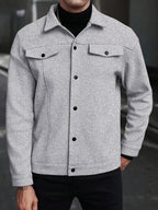 Men's wool button-up shirt jacket — additional view