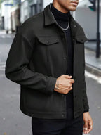 Men's wool button-up shirt jacket — additional view