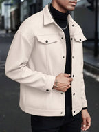 Men's wool button-up shirt jacket — additional view